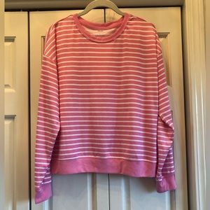 Draper James pink & white stripe PJ top, L
